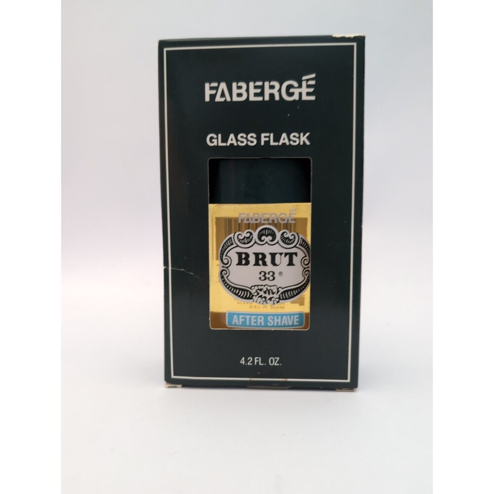 Vintage Brut 33 Glass Flask By Faberge 4.2 oz After Shave NIB